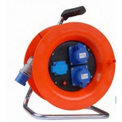 Avvolgicavo Industriale 2 Prese CEE IP44 - 1 presa tedesca